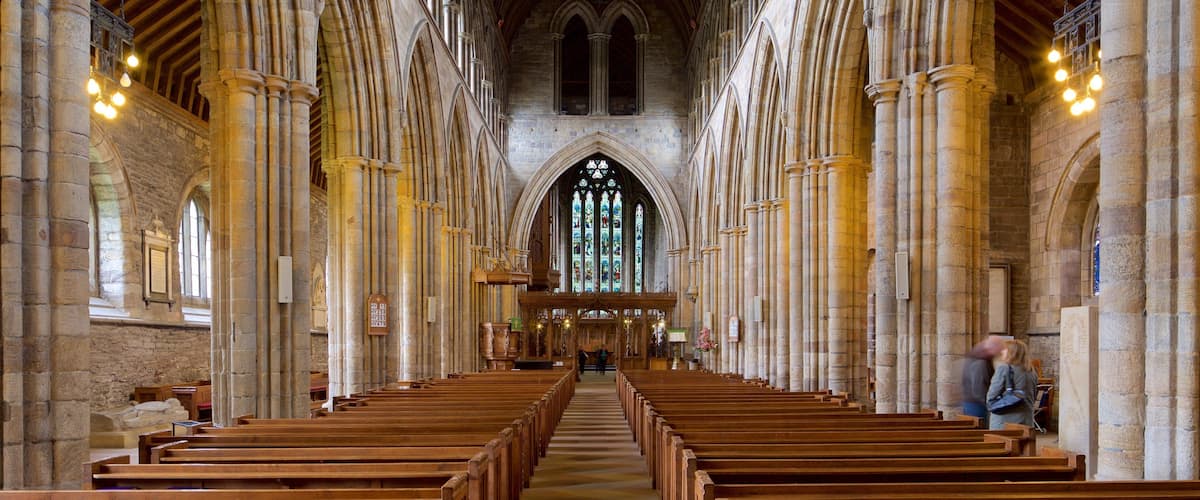 Dunblane Cathedral featuring interior views, religious aspects and a church or cathedral