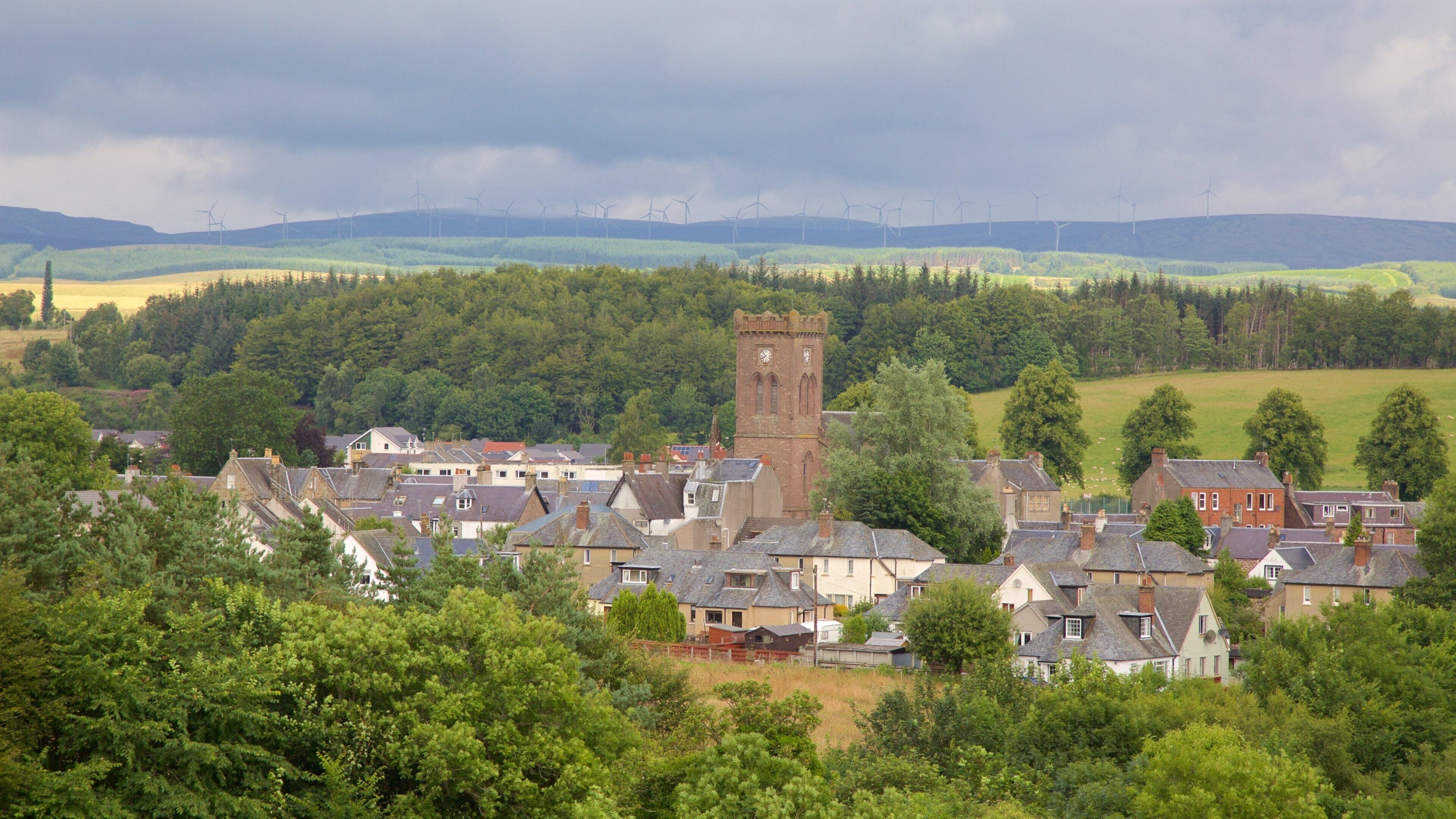 Doune Castle which includes a small town or village