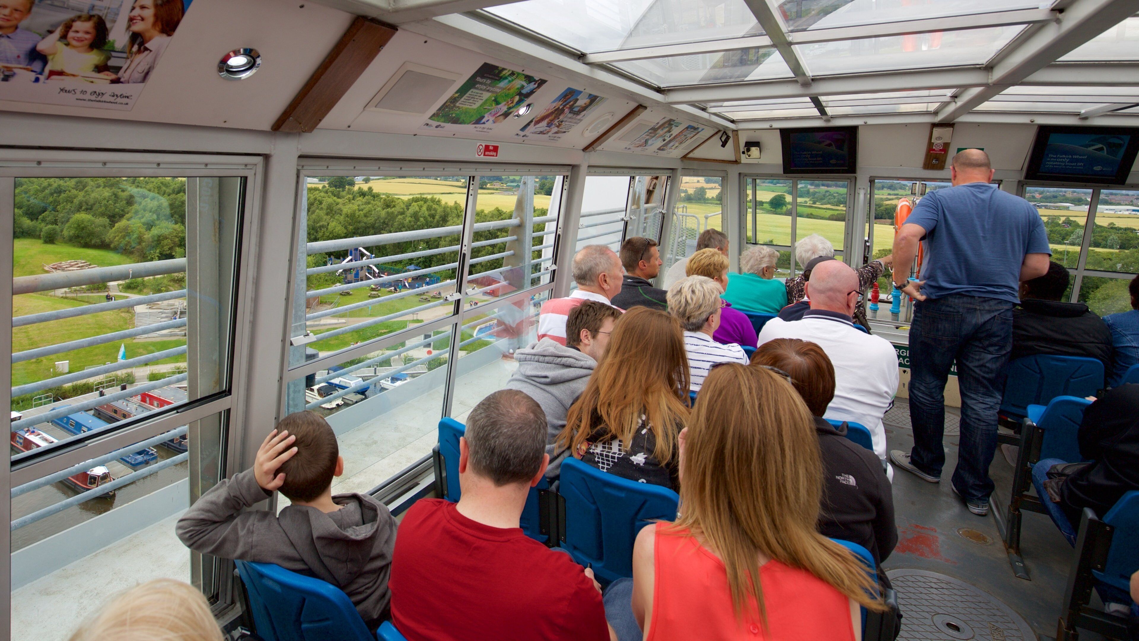 Falkirk Wheel as well as a large group of people