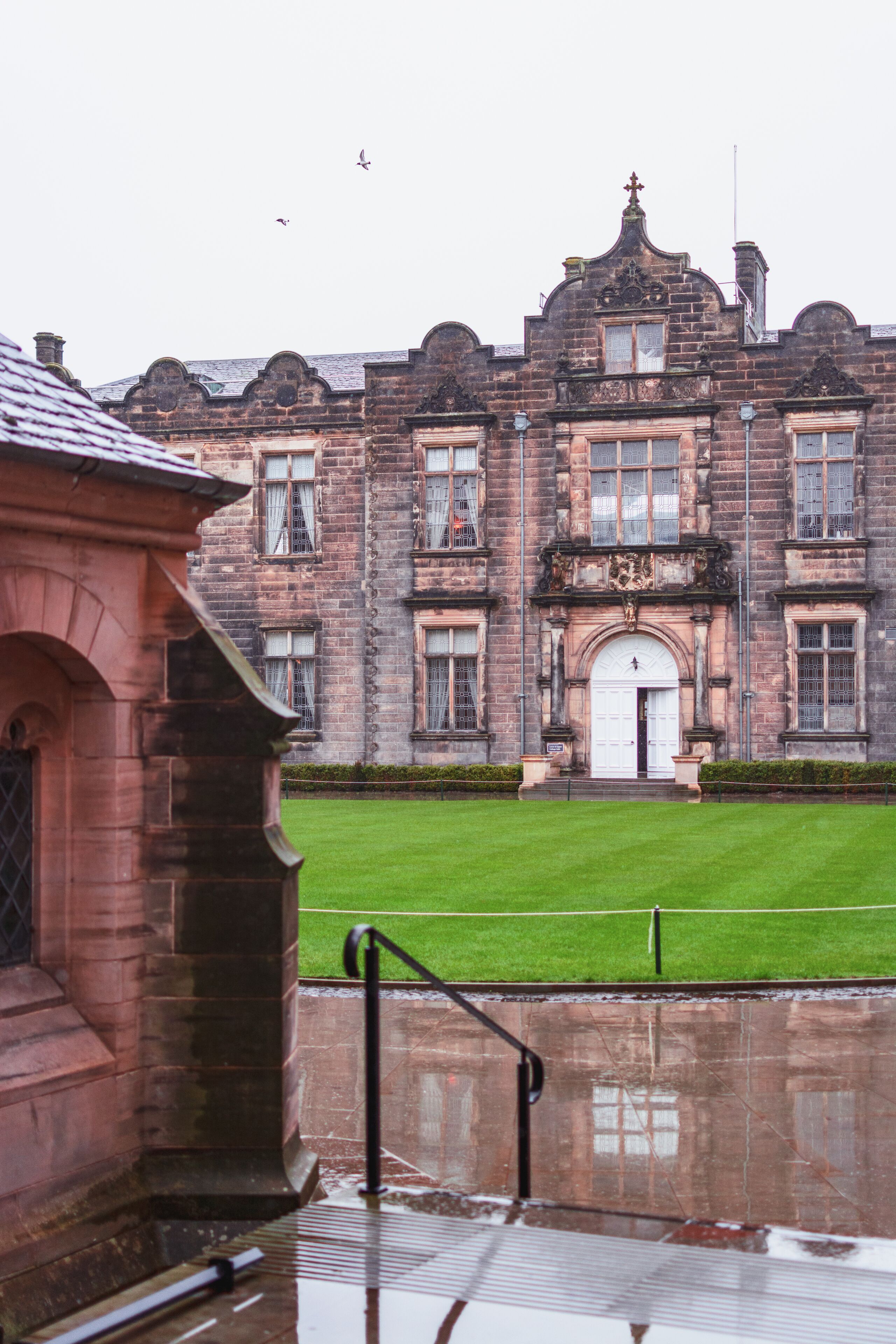 University of St Andrews is the oldest of the four ancient universities of Scotland. 
It was founded between 1410 and 1413. Can you imagine?! 
This is a view of the Courtyard of the United College.