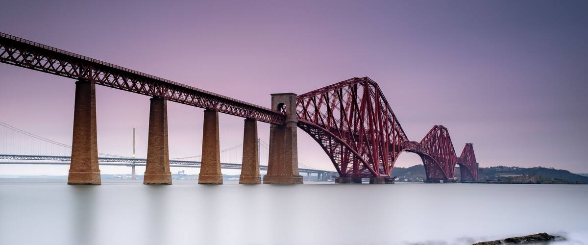 Dusk at the rail bridge.