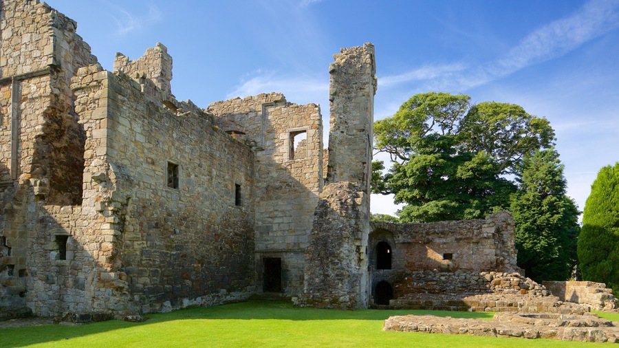 Aberdour Castle featuring building ruins, a castle and heritage elements