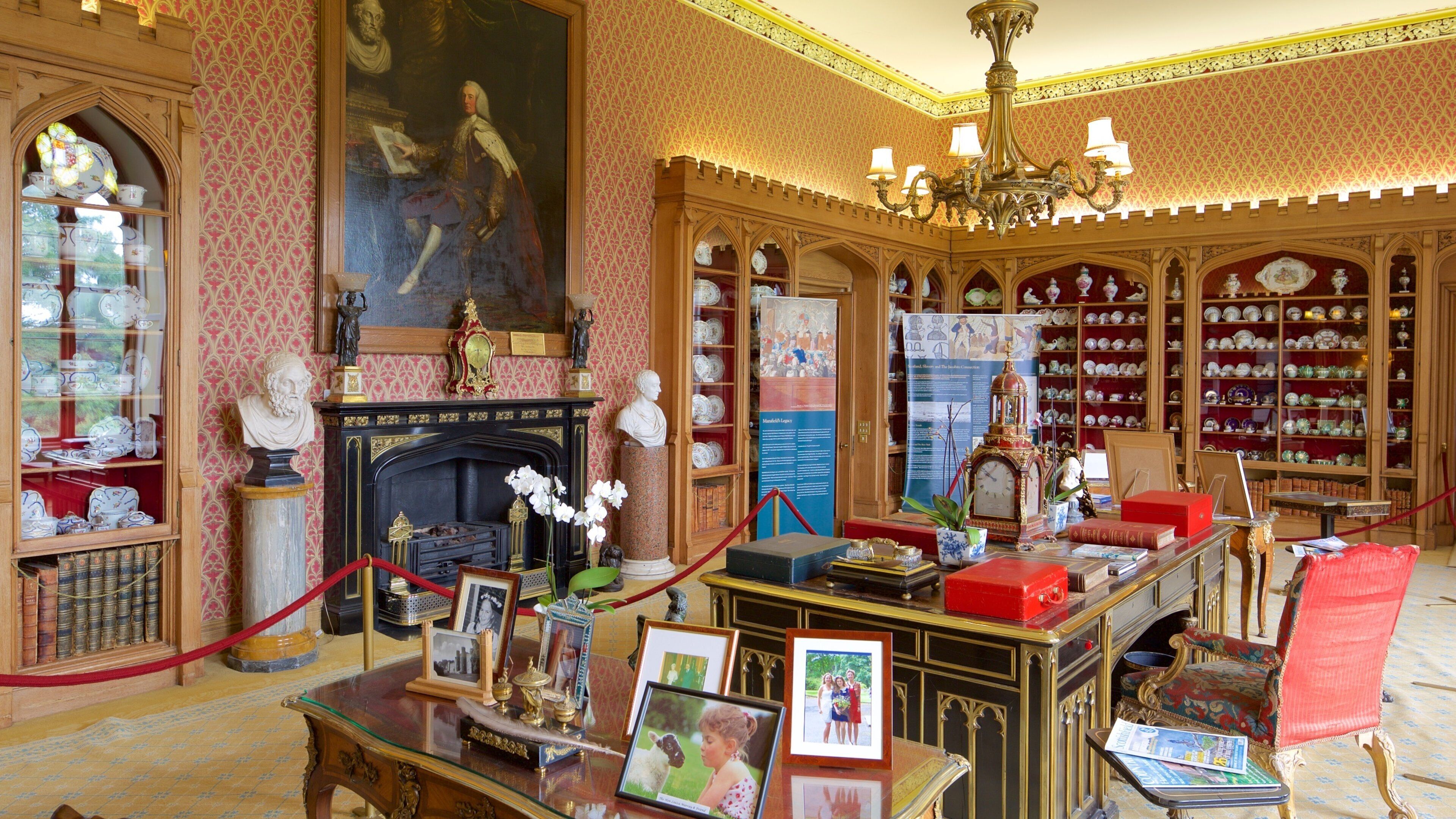 Scone Palace featuring chateau or palace and interior views