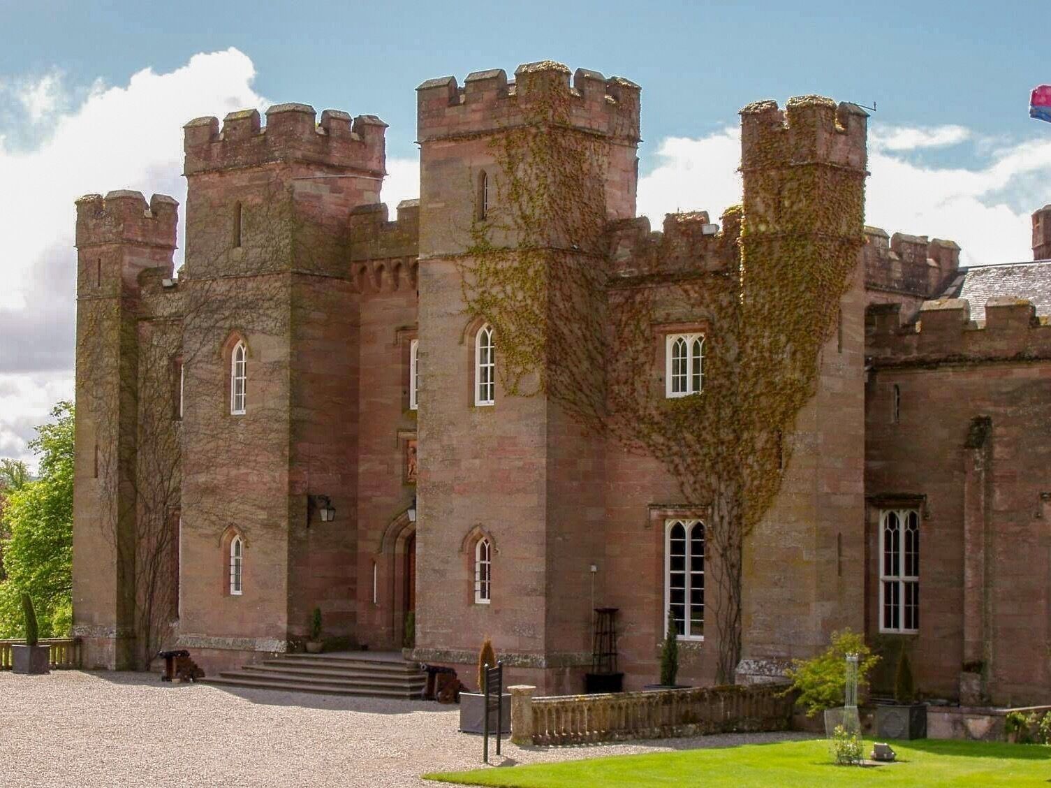 Scone Palace (dating from the 12th century, though rebuilt in the early 19th century), Perth, Perth & Kinross, Scotland (Aug 2005): Scone (pronounced ‘Scoon’) was the crowning place of the King of Scots from at least the 9th century.