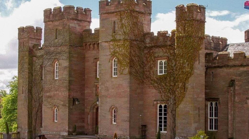 Scone Palace (dating from the 12th century, though rebuilt in the early 19th century), Perth, Perth & Kinross, Scotland (Aug 2005): Scone (pronounced ‘Scoon’) was the crowning place of the King of Scots from at least the 9th century.