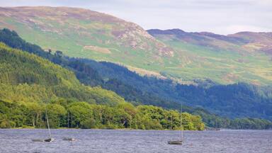 Loch Earn showing a lake or waterhole, forests and mountains