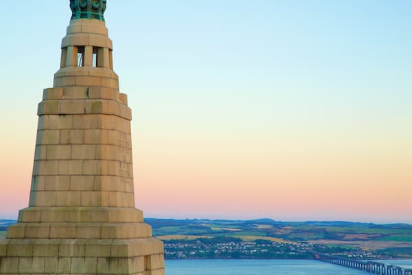 Dundee Law which includes a sunset and a monument