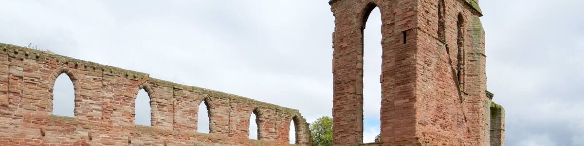 Arbroath Abbey featuring heritage elements and a ruin