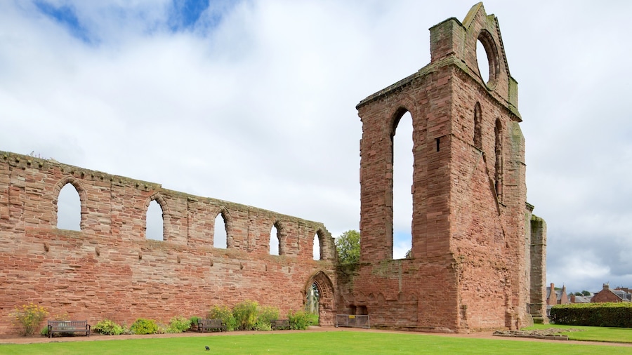 Arbroath Abbey which includes heritage elements and a ruin
