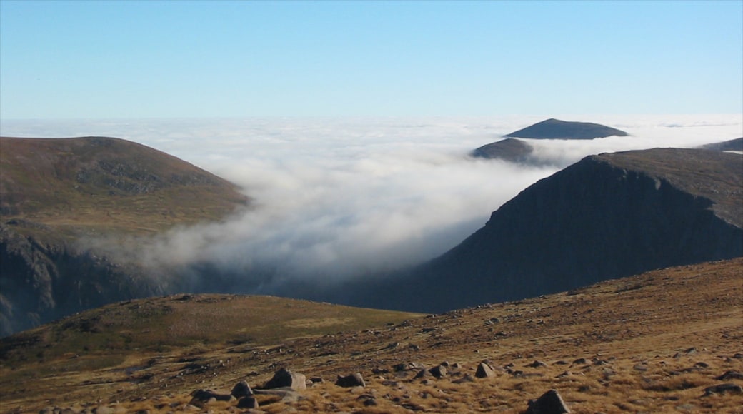 Cairgorn Ski Resort mostrando escenas tranquilas y neblina o niebla