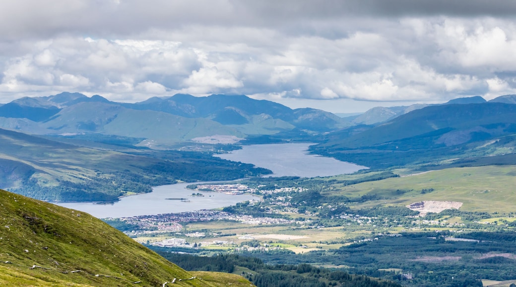 A view of Fort William, a town in the Scottish highland with Loch Linnhe, Scotland, UK
