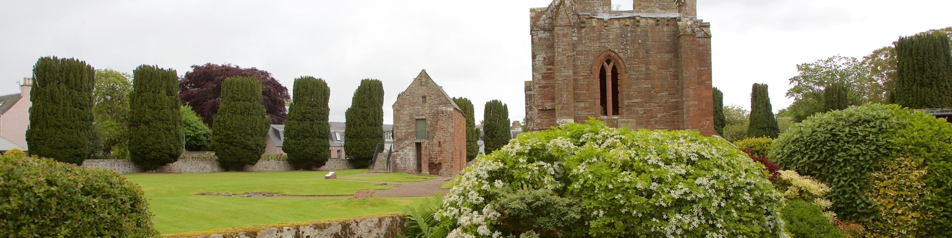 Fortrose Cathedral featuring a park, heritage elements and heritage architecture
