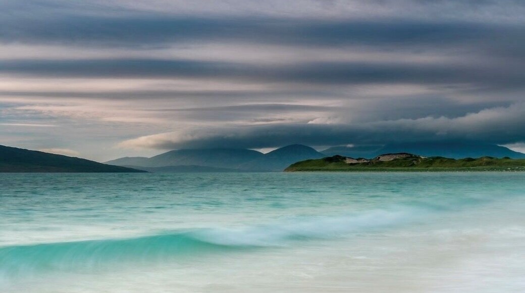 Stunning white sands of Luskentyre. Solitude, views, tranquility are all to be found are in abundance. Just take a waterproof...!