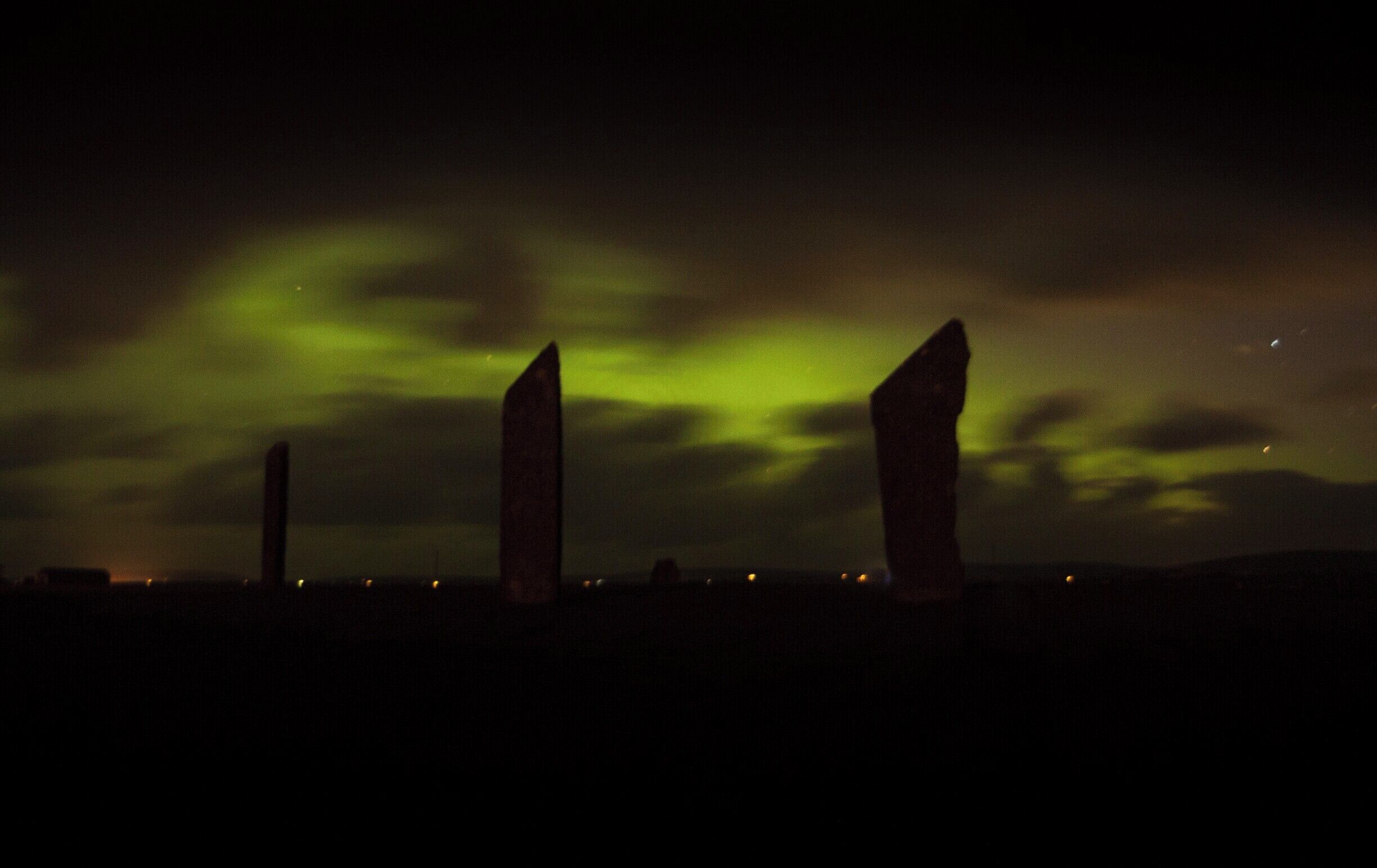 Standing Stones are always amazing, but a little Aurora Borealis is just the cherry on top!
Standing Stones of Stenness, on the Main Island of Orkney.