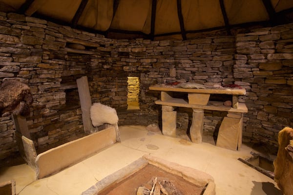 Skara Brae which includes heritage elements, a house and interior views