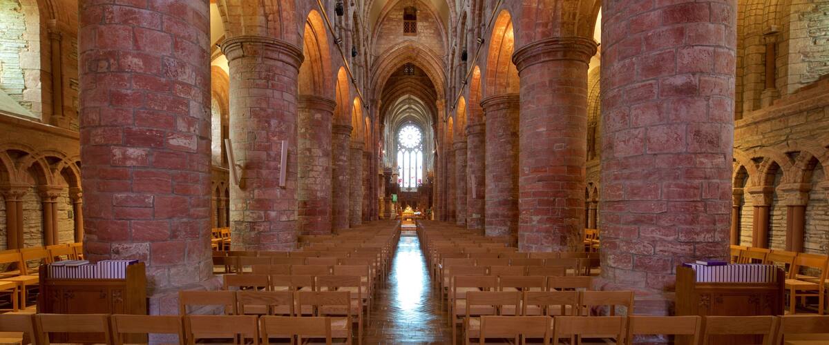 St. Magnus Cathedral featuring heritage architecture, interior views and heritage elements