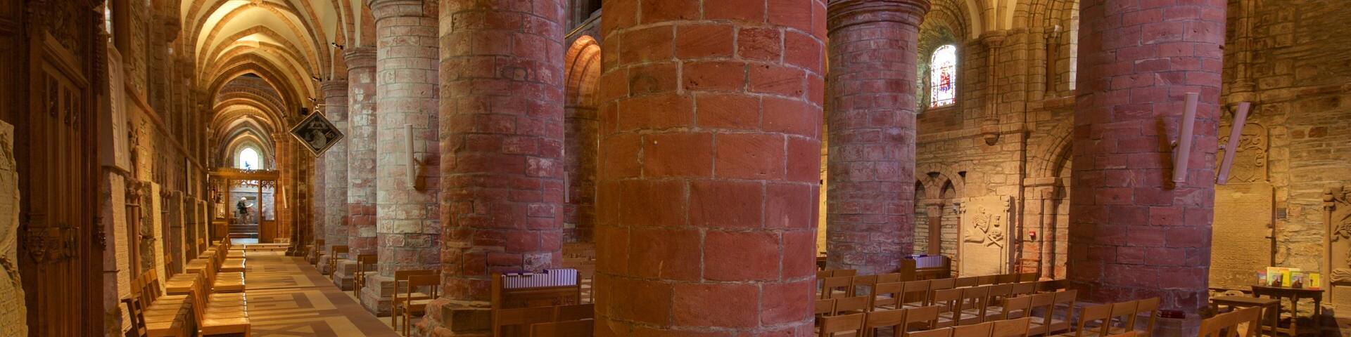 St. Magnus Cathedral which includes interior views, heritage architecture and heritage elements