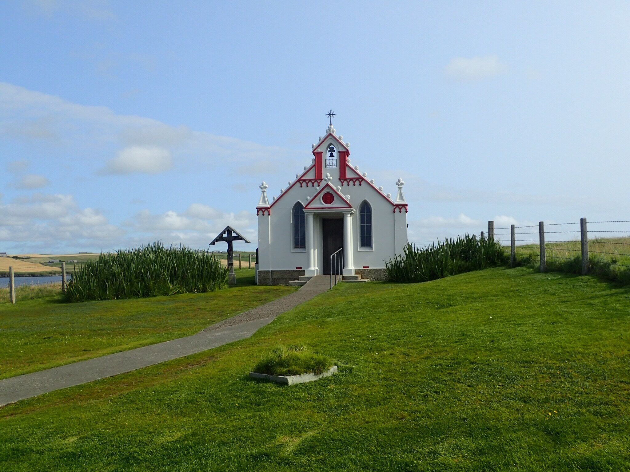 Interesting area to visit, built by POW's on their camp during WW2. It's at the start of the Churchill barriers that protected Scapa flow-so plenty of history to read.