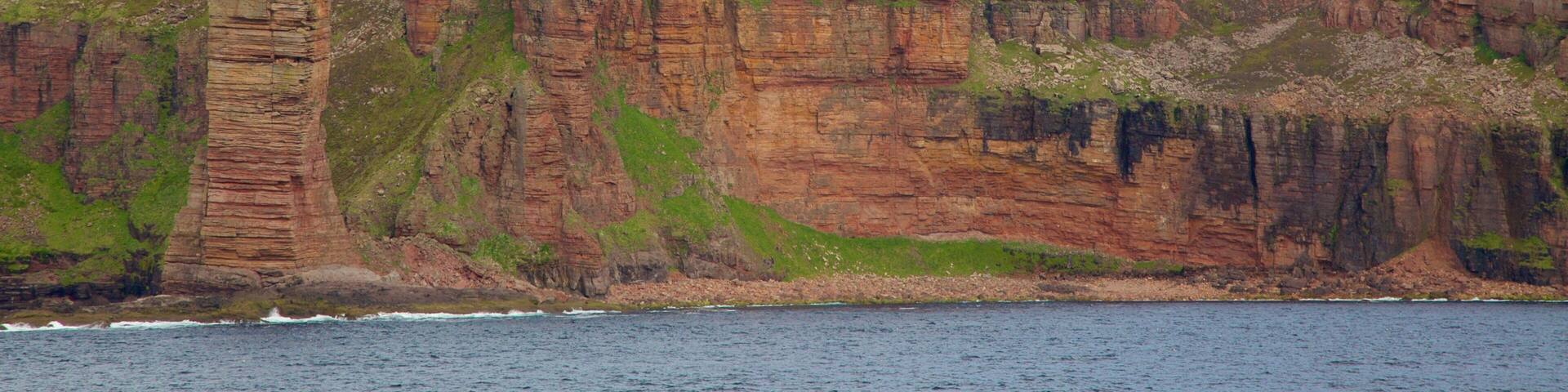 Old Man of Hoy which includes rugged coastline