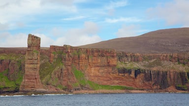 Old Man of Hoy which includes rugged coastline