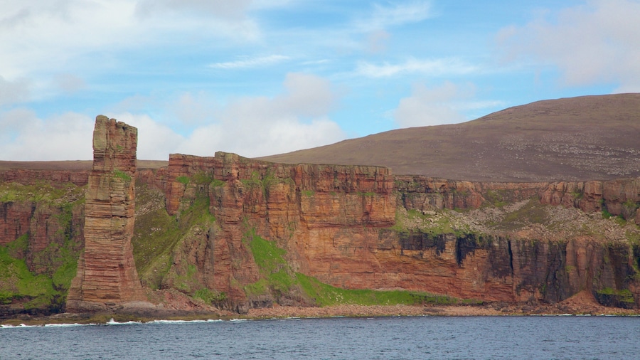 Old Man of Hoy showing rugged coastline