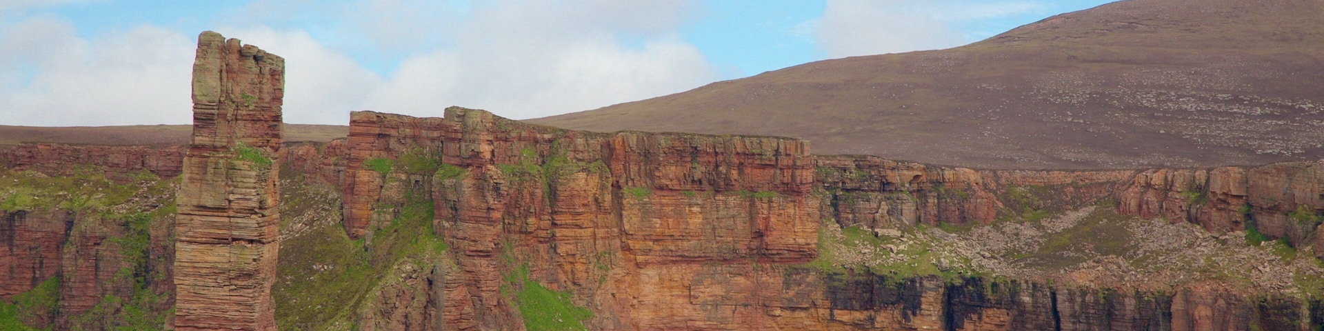 Old Man of Hoy which includes rugged coastline