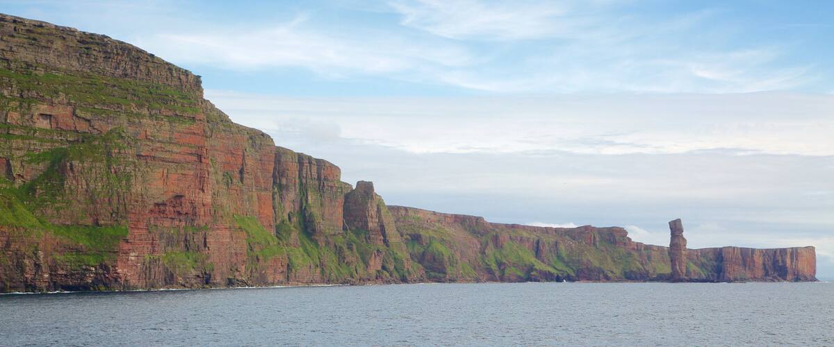 Old Man of Hoy which includes rugged coastline