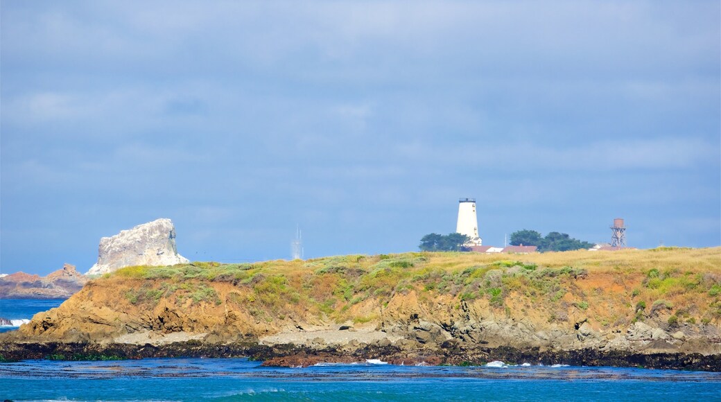 Piedras Blancas fyrtårn som inkluderer kyst