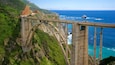 Bixby Bridge featuring a bridge, landscape views and general coastal views