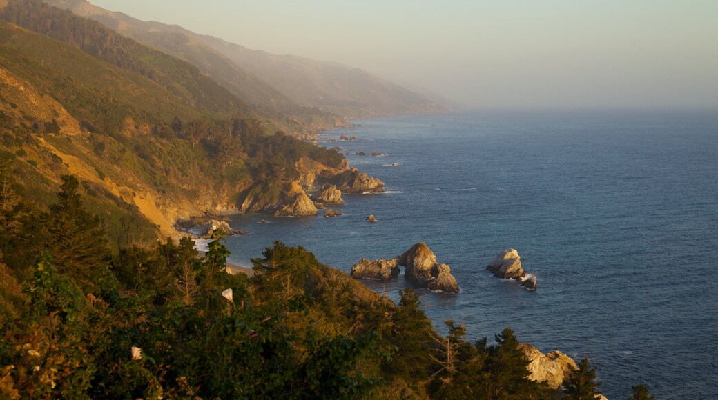 Pfeiffer Big Sur State Park which includes landscape views and rocky coastline