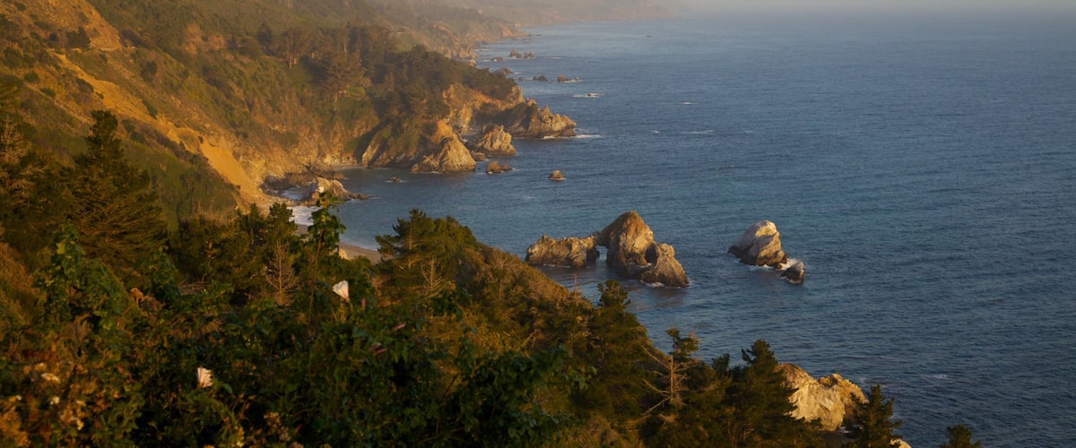 Pfeiffer Big Sur State Park which includes landscape views and rocky coastline