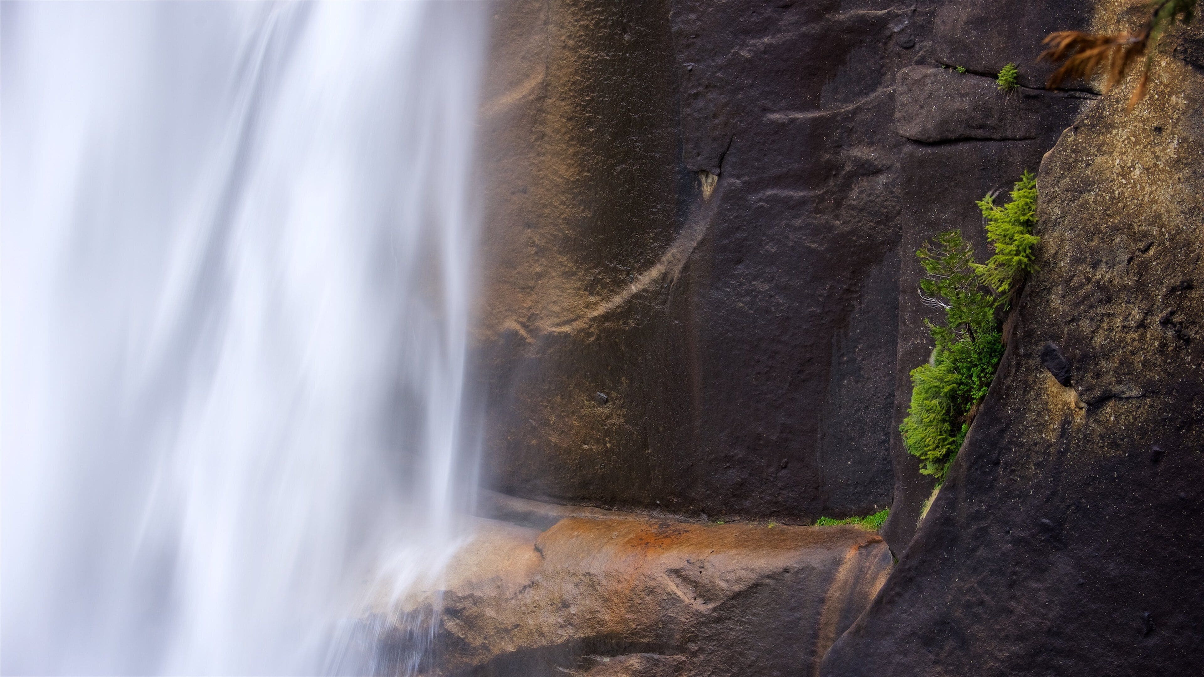 Vernal Falls which includes a waterfall