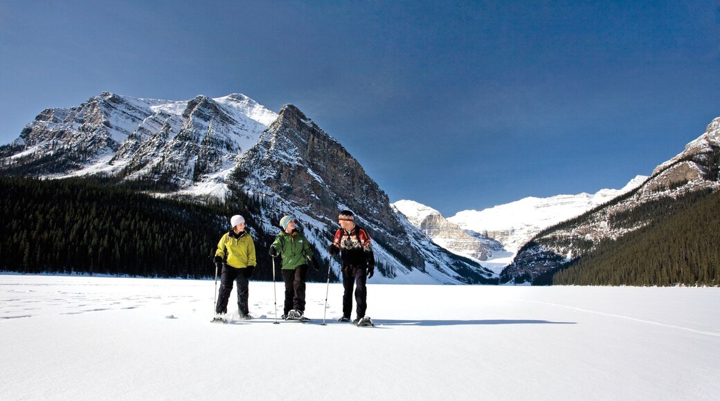 Mount Norquay Ski Resort which includes snow, snow shoeing and mountains