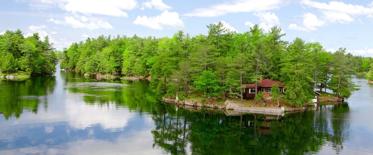 St. Lawrence Islands National Park showing a river or creek and forests