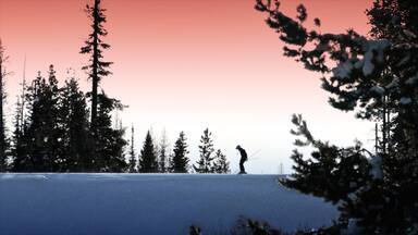 Kimberley Alpine Resort which includes a sunset, snow and snow skiing