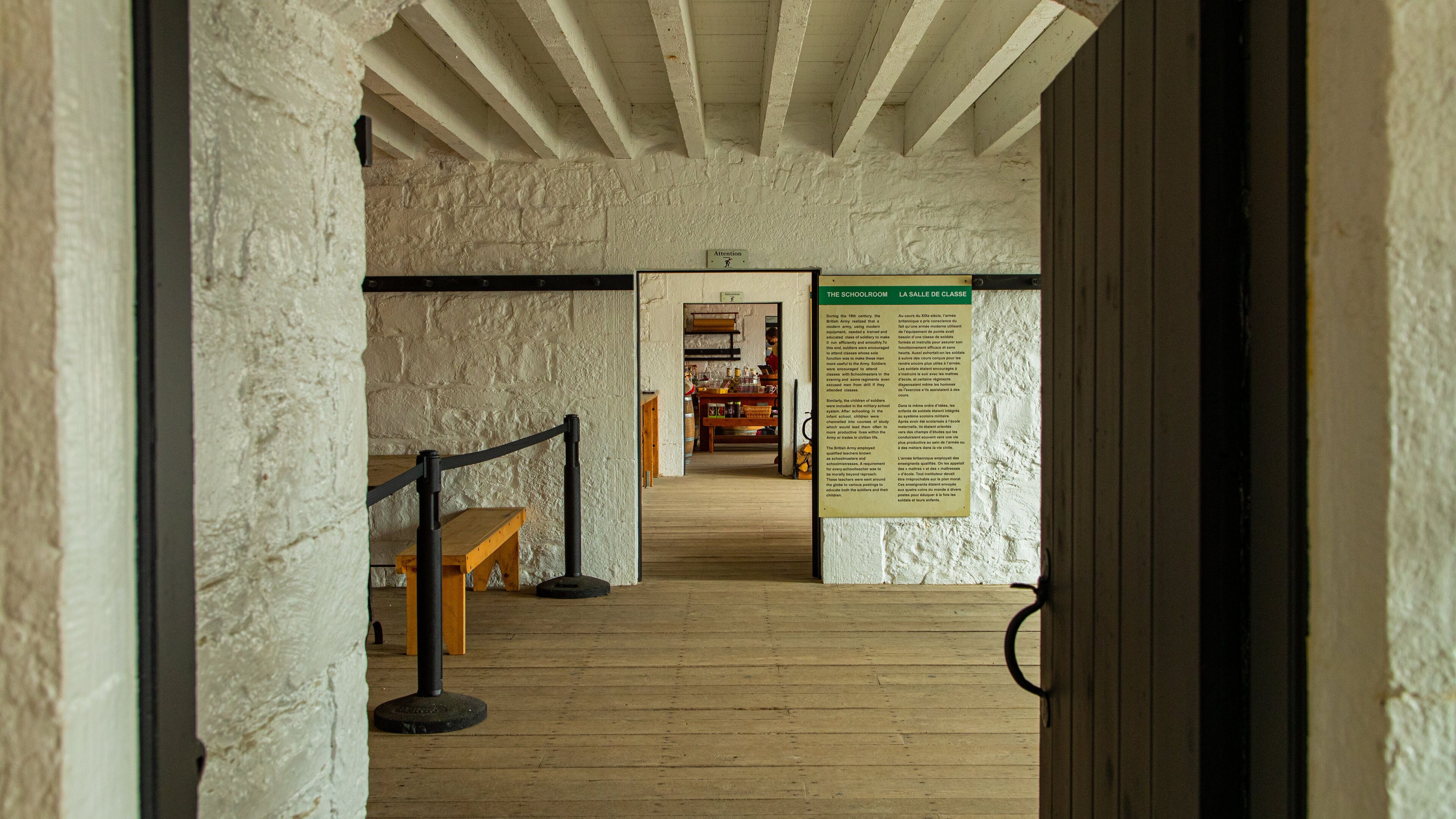 Fort Henry showing interior views and signage