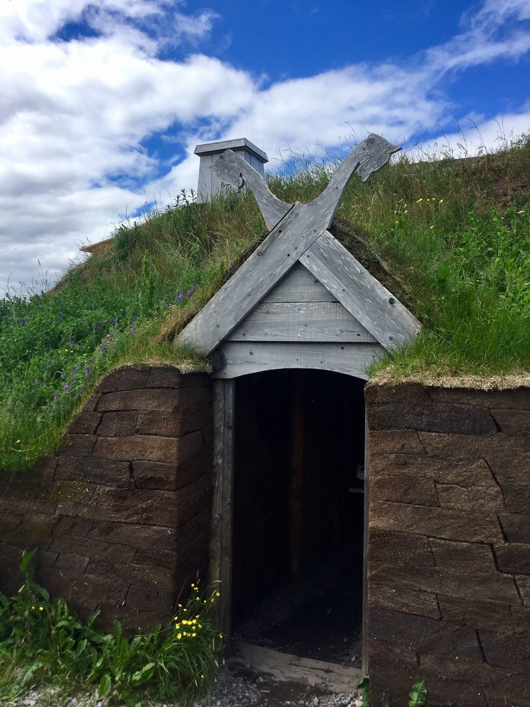 Located at the archeological site at which the evidence was found showing the Norsemen set foot here over 1000 years ago; this is an authentically reconstructed long house. 