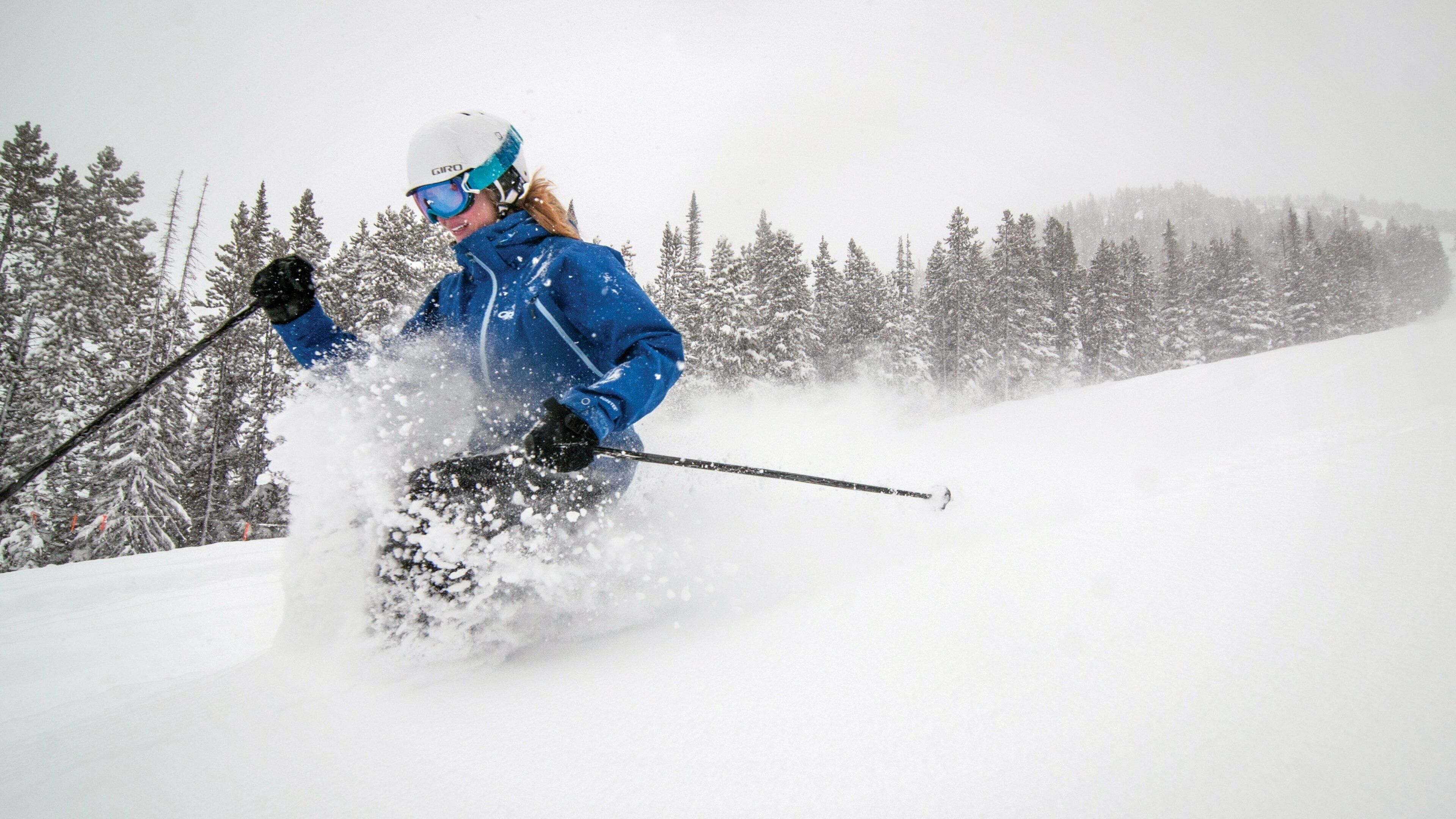 Panorama Mountain Ski Area showing snow skiing and snow as well as an individual femail