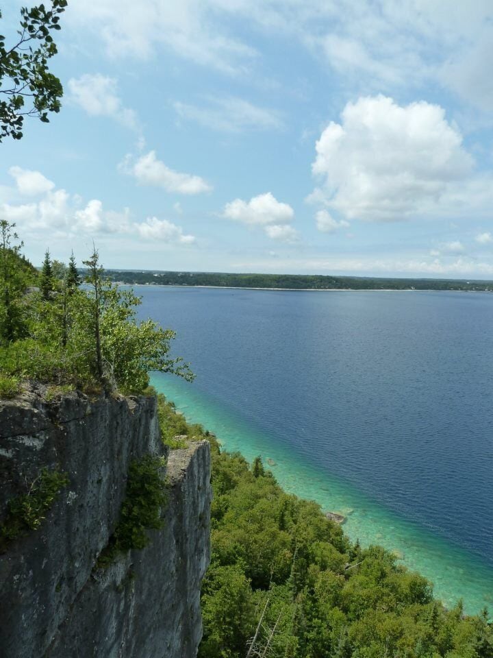Bruce Peninsula Park view while rock climbing.