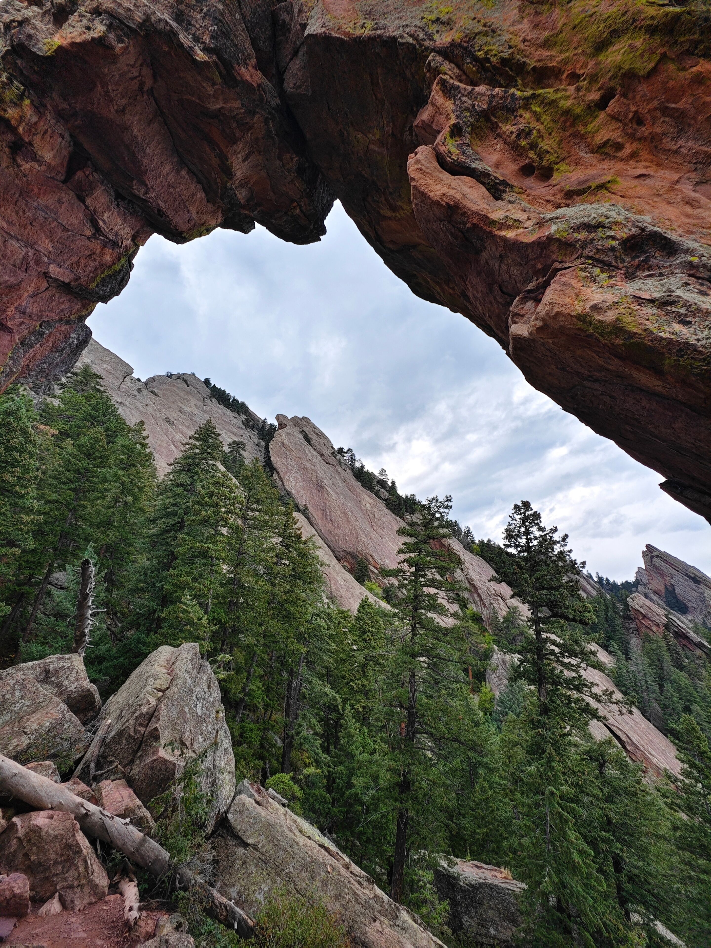 Royal Arch Rock Formation on Chautauqua Trail in Boulder, Colorado – Scenic Mountain Hike with Natural Stone Arch and Rugged Rocky Mountain Landscape