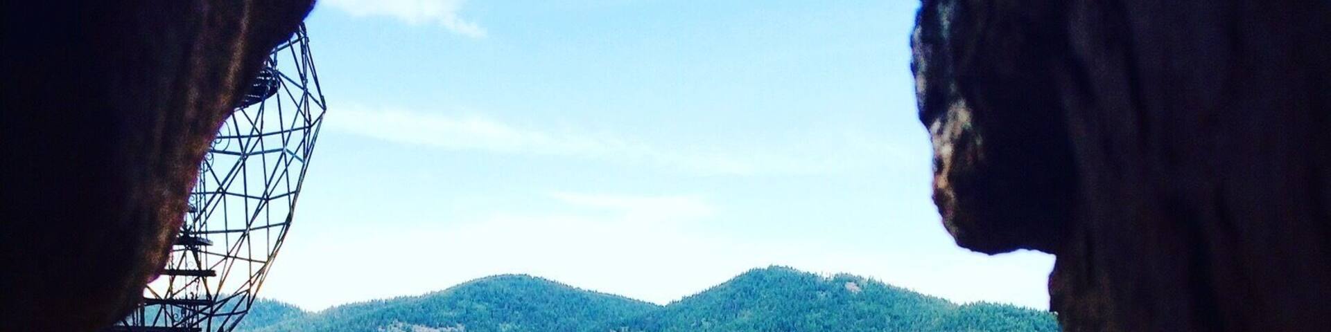 The view from one of the towers in the Bishop Castle.