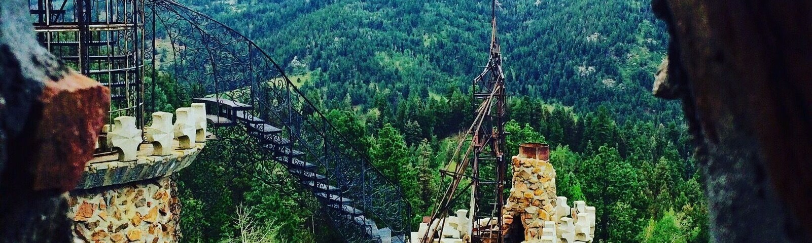The view from one of the towers in the Bishop Castle.