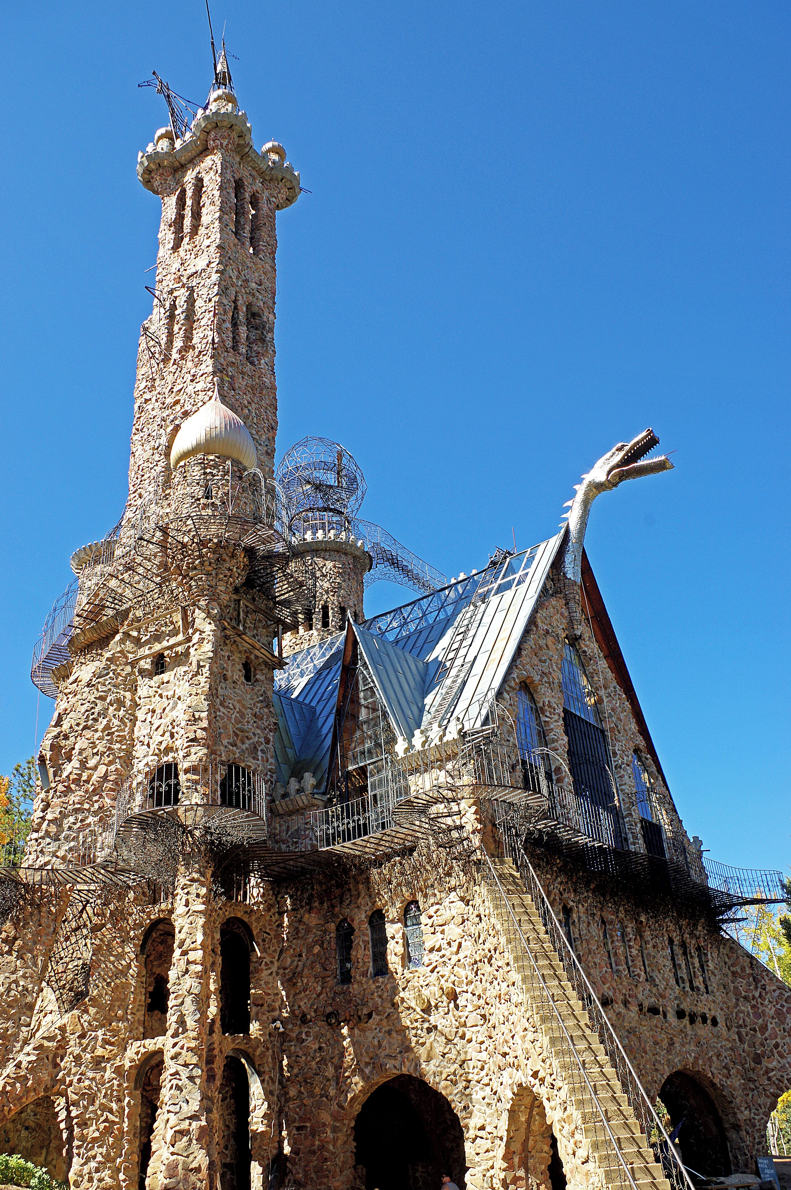 Bishop Castle is an "elaborate and intricate" "one-man project" named after its constructor, Jim Bishop, that has become a roadside attaction in central Colorado.