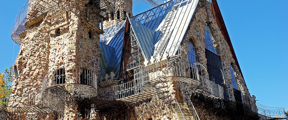 Bishop Castle is an "elaborate and intricate" "one-man project" named after its constructor, Jim Bishop, that has become a roadside attaction in central Colorado.
