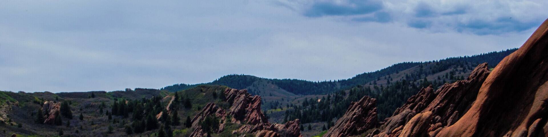The cool slanted red rocks at Roxborough