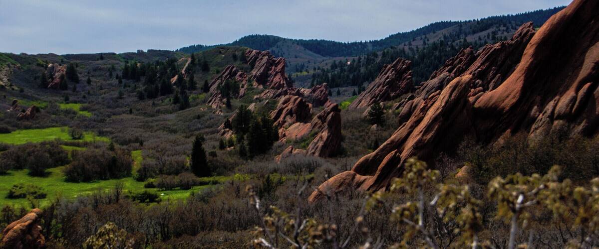 The cool slanted red rocks at Roxborough