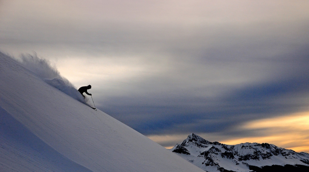Telluride Ski Resort featuring snow skiing, snow and mountains