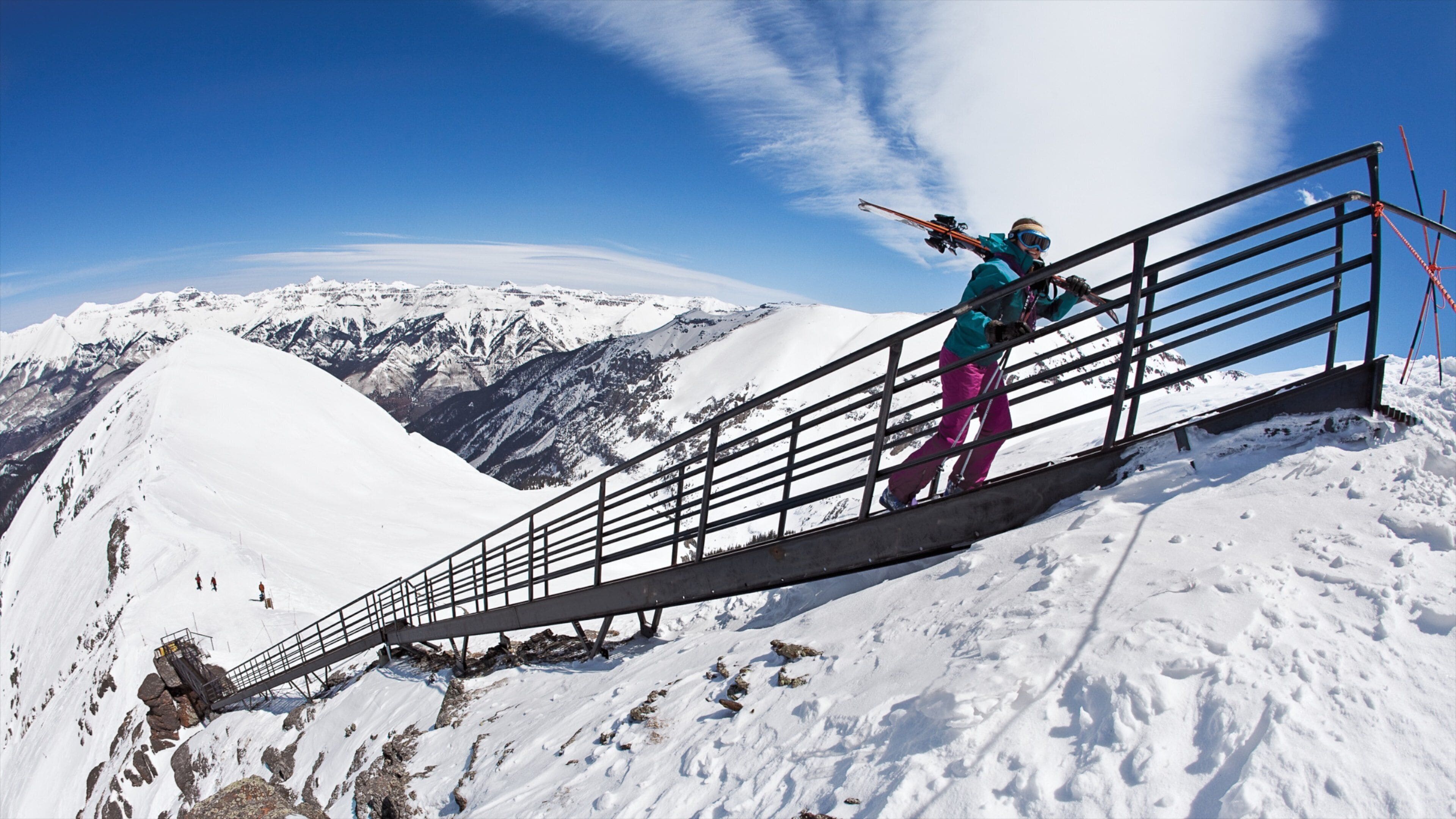 Telluride Ski Resort showing landscape views, mountains and cross country skiing