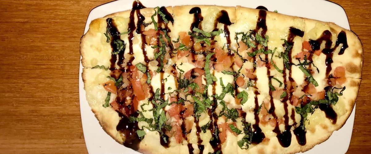 Huckleberry lemonade and bruschetta flatbread for lunch today :) yummy!