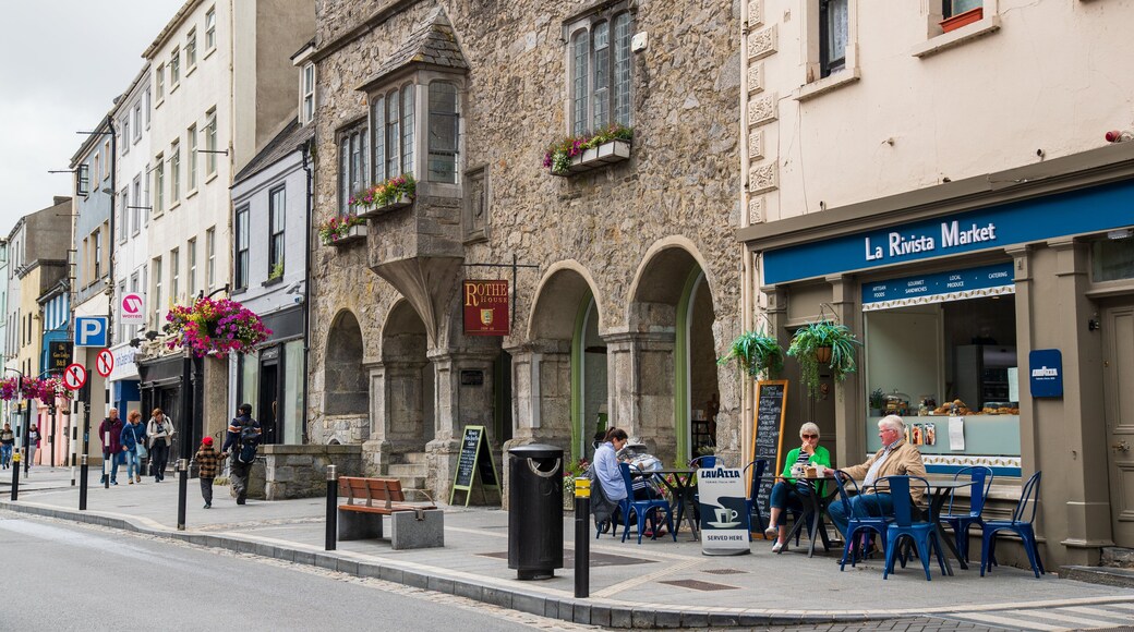 Rothe House showing street scenes and a city
